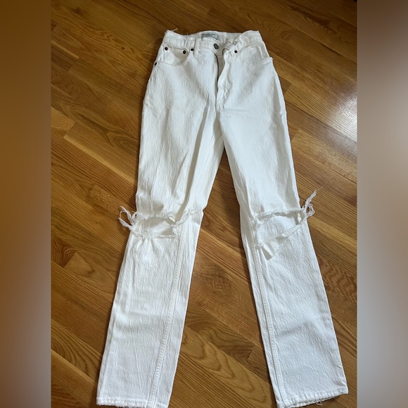 White Abercrombie Curve Love jeans size 0 - Picture 1 of 3